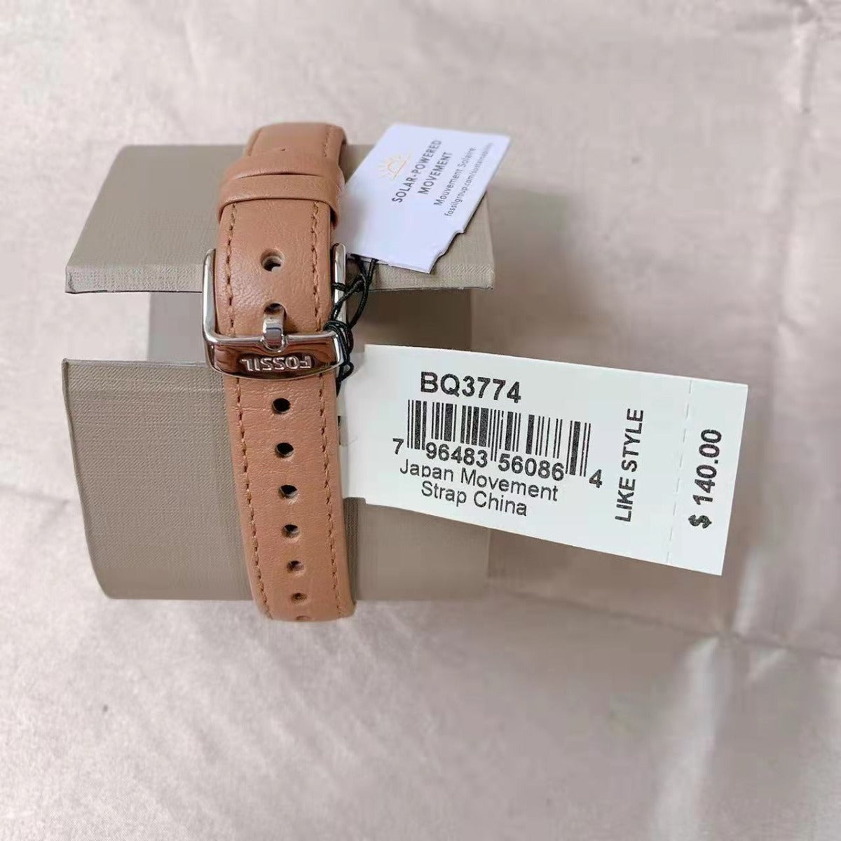 Fossil BQ3774 Vale Solar-Powered Brown Leather Watch Fossil BQ3774 Vale Solar-Powered Brown Leather Watch